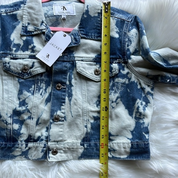 🆕 Flying Angel Denim Jacket Tie-Dye Size Medium Blue/White - Picture 11 of 11